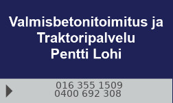 Valmisbetonitoimitus ja Traktoripalvelu Pentti Lohi logo