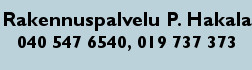 Rakennuspalvelu P. Hakala logo