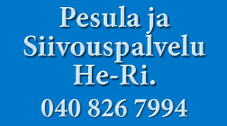 Pesula ja siivouspalvelu He-Ri. Avoin yhtiö logo