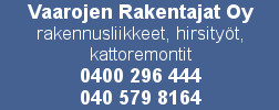 Vaarojen Rakentajat Oy logo